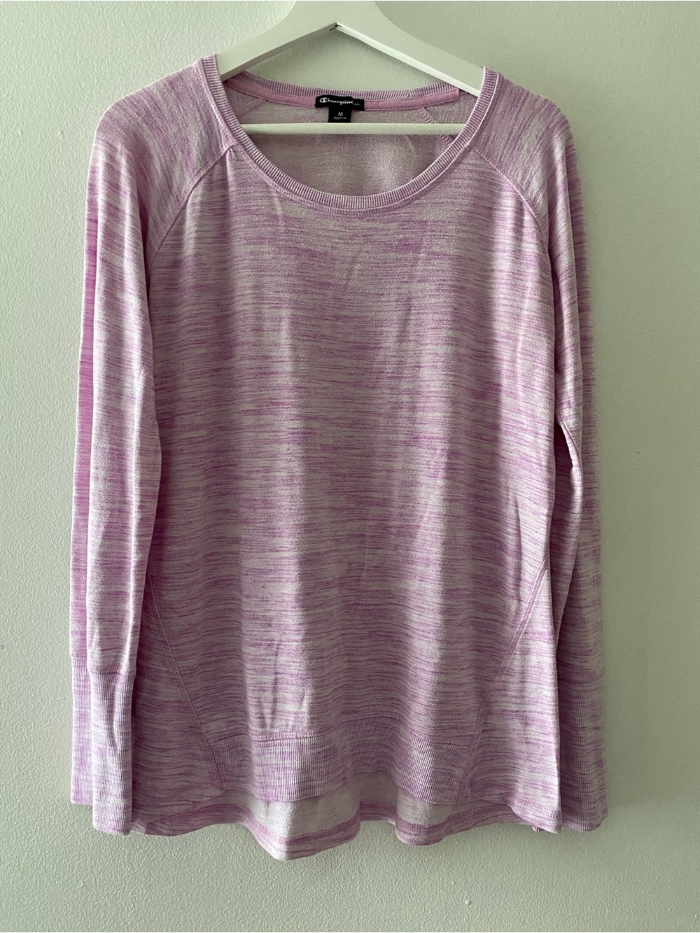 Champion Women's Heathered Light Purple Long Sleeve Tee